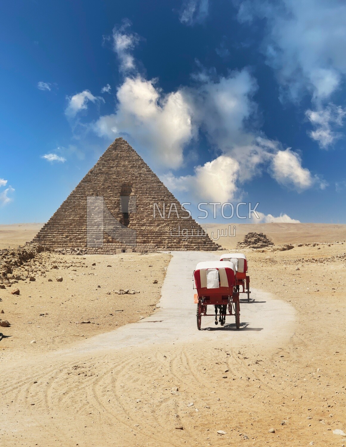 View of the Giza Pyramids, Tourism in Egypt, famous landmarks in Egypt, the beauty of the scenic landscapes