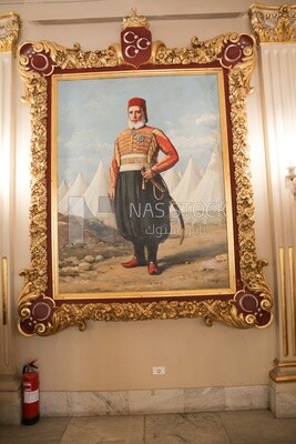 Hanging frame of Ibrahim Basha on the wall in Muhammad Ali&#39;s Palace