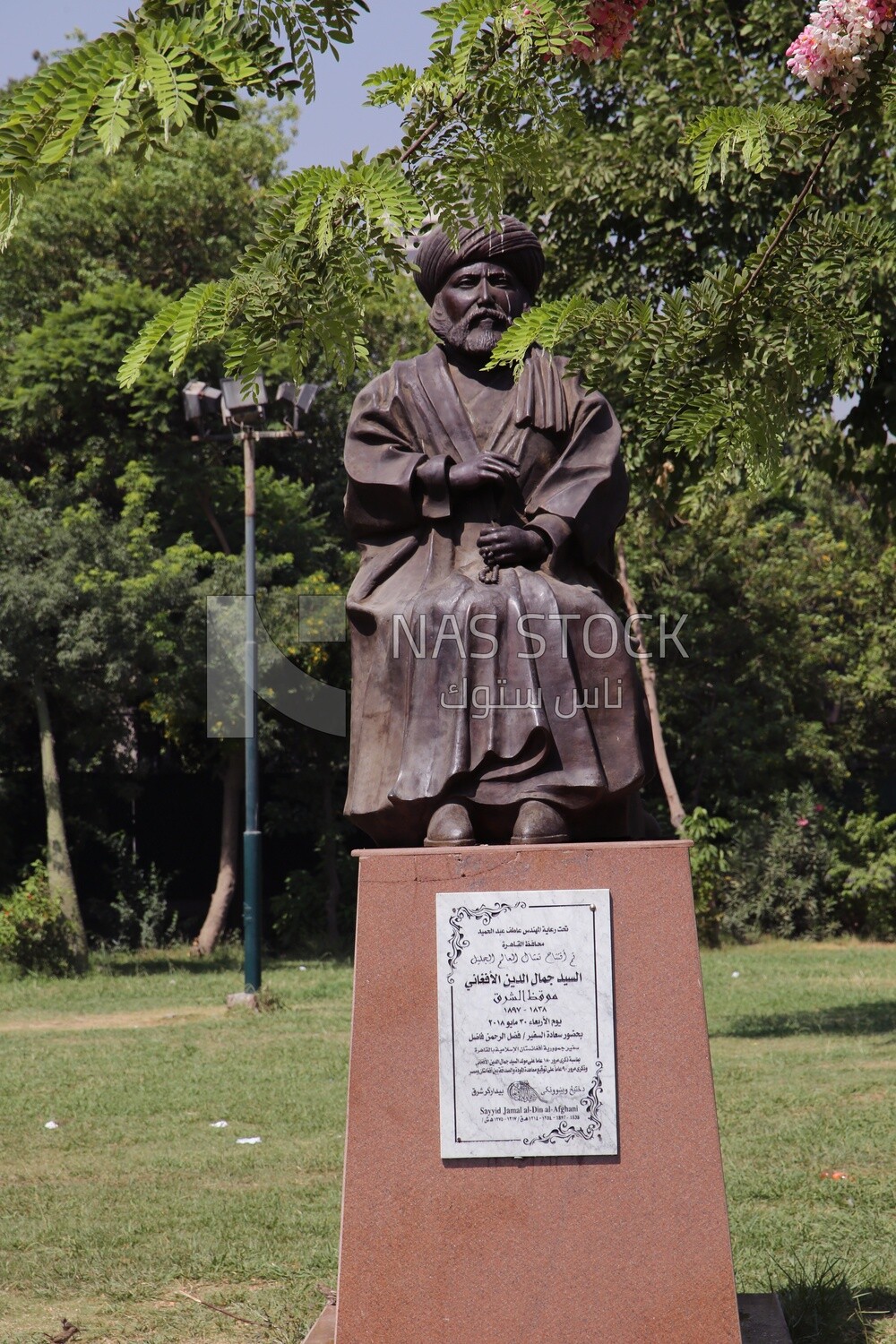 Statue of Jamal al-din al-afghani in Al Horreya Garden, Nature