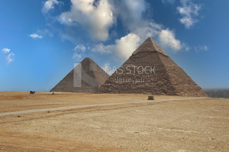 View of the Pyramid of Khafre in Giza, Tourism in Egypt, famous landmarks in Egypt