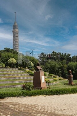 View from Al Horreya Garden showing the Cairo tower, Nature