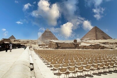 Giza Pyramids Sound &amp; Light Show at morning, Tourism in Egypt, famous landmarks in Egypt