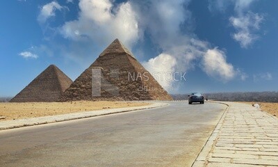 View of the Giza Pyramids, Tourism in Egypt, famous landmarks in Egypt, the beauty of the scenic landscapes