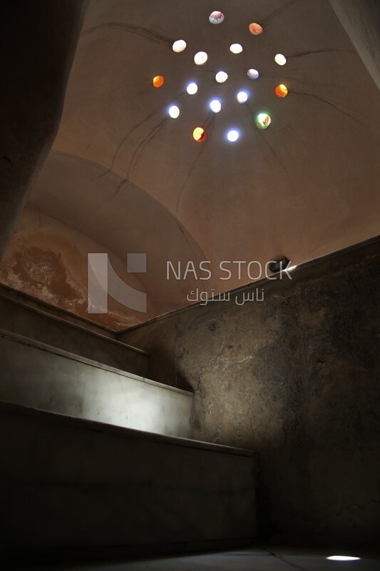 The ceiling of the Sultan Inal bath, a public bath built by Sultan Al-Ashraf Inal, El-Moez Street, Cairo, Egypt