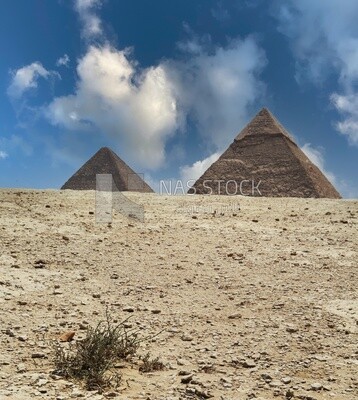 View of the Giza Pyramids, Tourism in Egypt, famous landmarks in Egypt, the beauty of the scenic landscapes