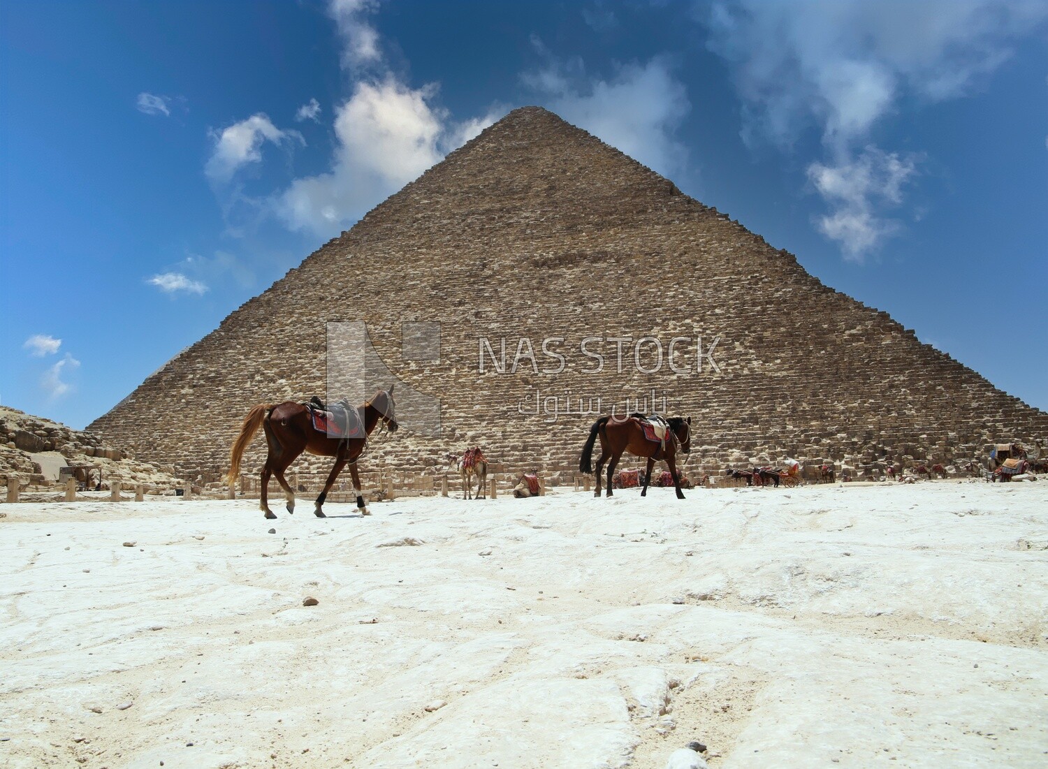 View of the Pyramid of Khafre in Giza, Tourism in Egypt, famous landmarks in Egypt