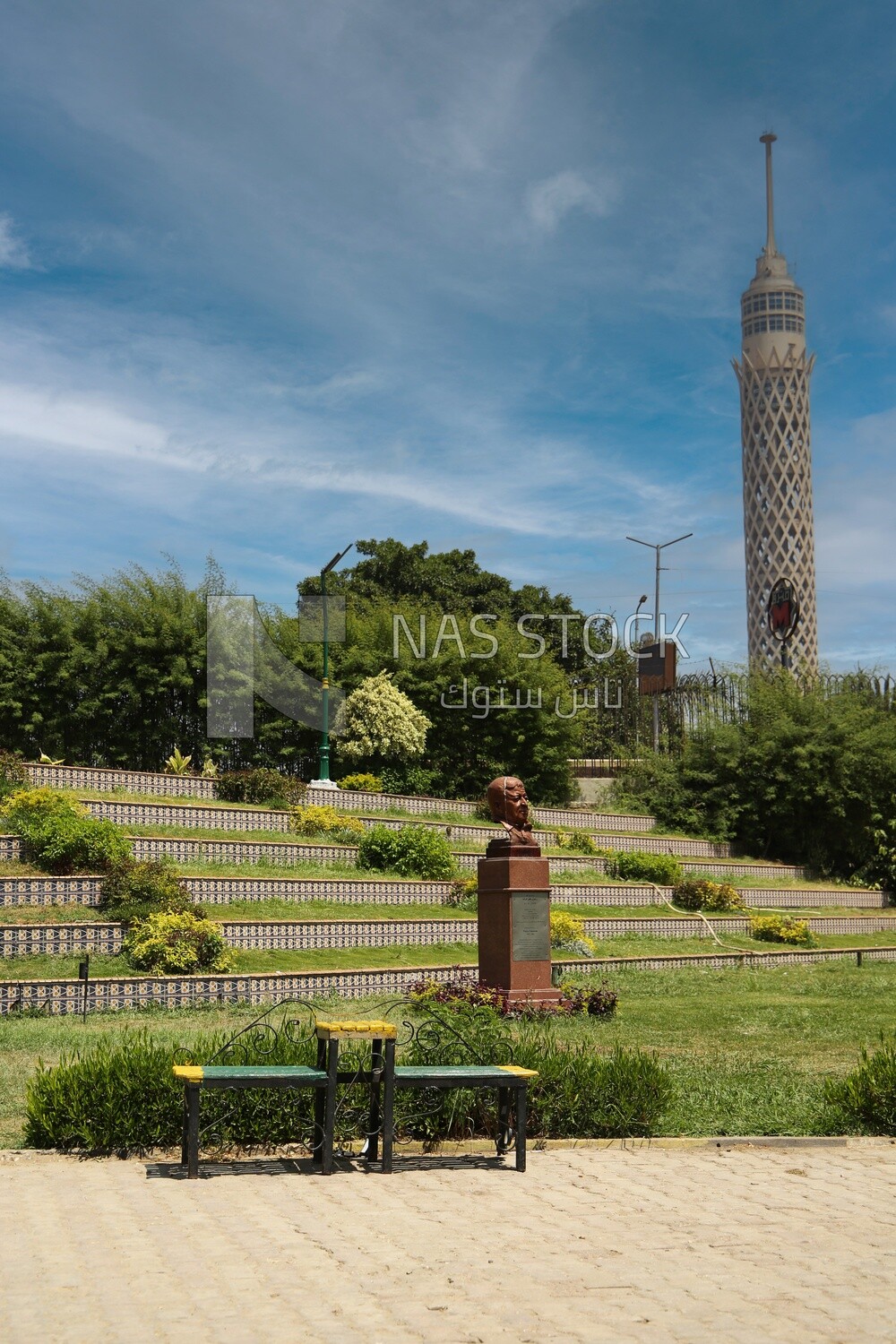 View from Al Horreya Garden showing the Cairo tower, Nature