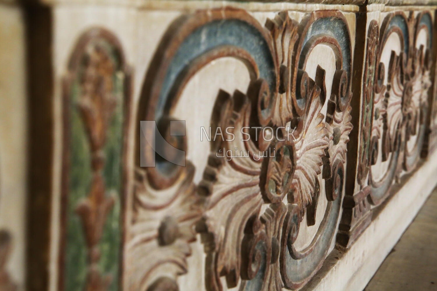 Marble carving art detail at Sabil Of Sulayman Agha al -Silahdar