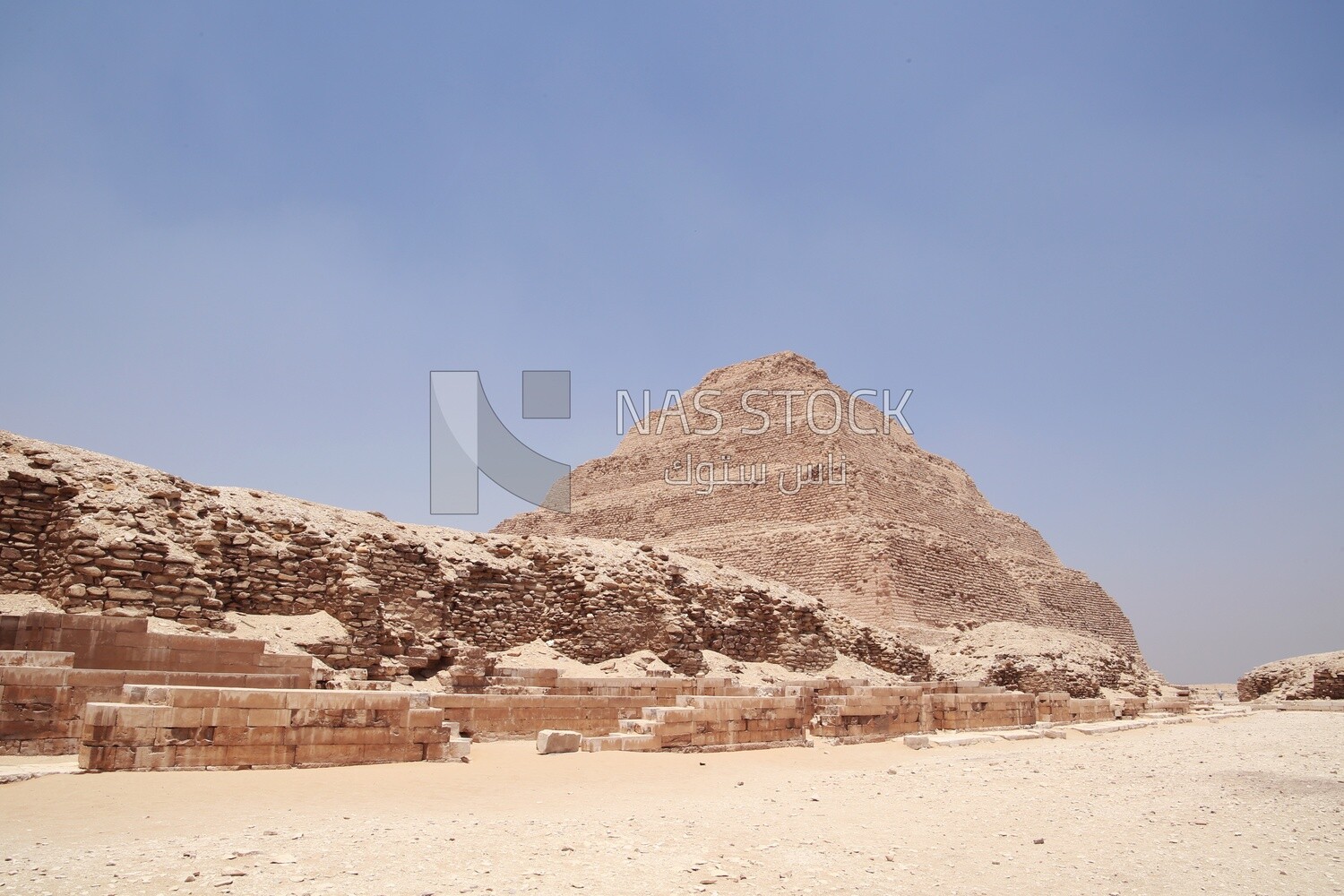 View of Saqqara Cemetery, the largest group of ancient Egyptian tombs, Tourism in Egypt