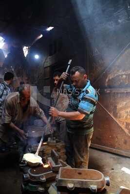Man working in the casting foundries