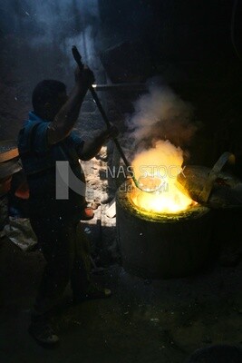 Man working in the casting foundries