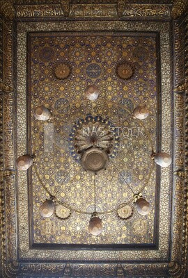 The ceiling of the Mosque-Madrasa of Sultan Barquq, tourism in Egypt,  El-Moez Street, Cairo, Egypt