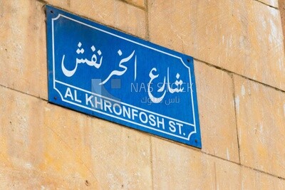 View of street names on street signs on the wall, street