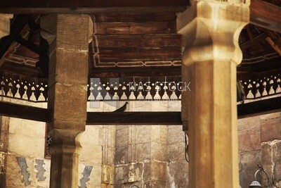 View of the dome in the middle of the Mosque-Madrasa of Sultan Barquq, tourism in Egypt,  El-Moez Street, Cairo, Egypt