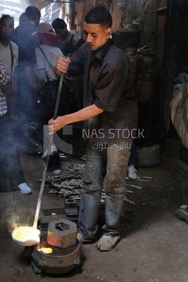 Man working in the casting foundries
