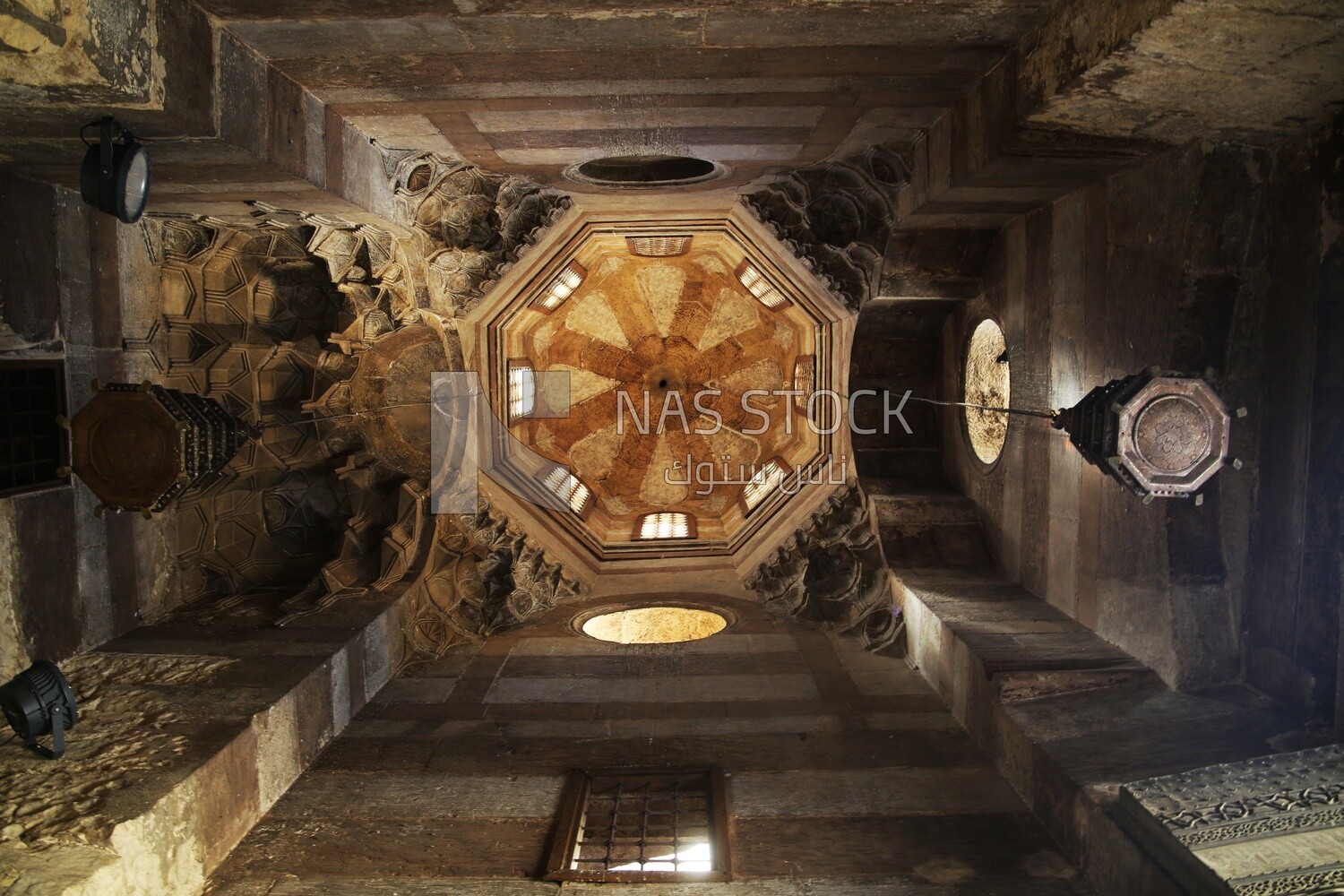 The ceiling of the Mosque-Madrasa of Sultan Barquq, tourism in Egypt,  El-Moez Street, Cairo, Egypt