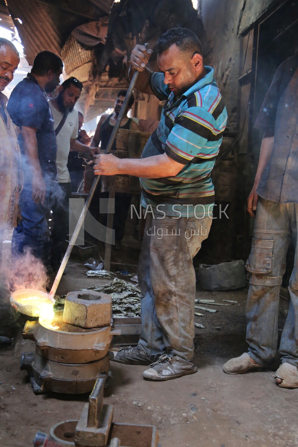 Man working in the casting foundries