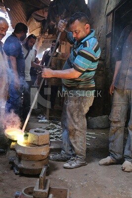 Man working in the casting foundries
