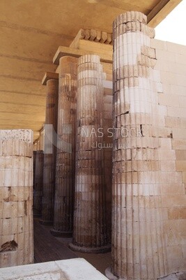 Ribbed columns in the hypostyle hall of Zoser&#39;s funerary complex Saqqara