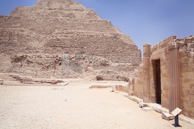 View of Saqqara Cemetery, the largest group of ancient Egyptian tombs, Tourism in Egypt