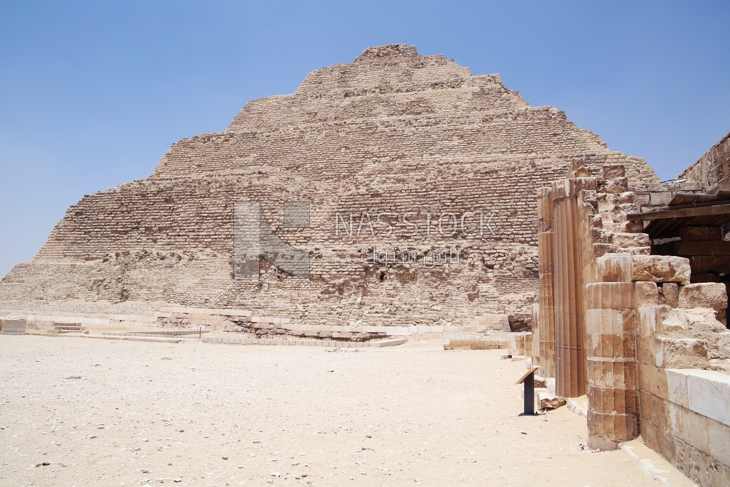 View of Saqqara Cemetery, the largest group of ancient Egyptian tombs, Tourism in Egypt