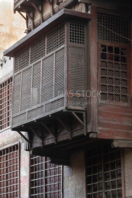 One of the mashrabiya windows in Al-Muizz Li-Din Allah in Fatimid Cairo