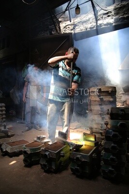 Man working in the casting foundries