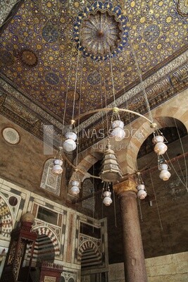 The ceiling of the Mosque-Madrasa of Sultan Barquq, tourism in Egypt,  El-Moez Street, Cairo, Egypt