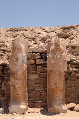 Statues near Saqqara Step Pyramid of Pharaoh Djoser, Tourism in Egypt