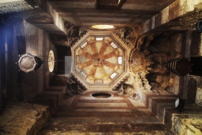 The ceiling of the Mosque-Madrasa of Sultan Barquq, tourism in Egypt,  El-Moez Street, Cairo, Egypt
