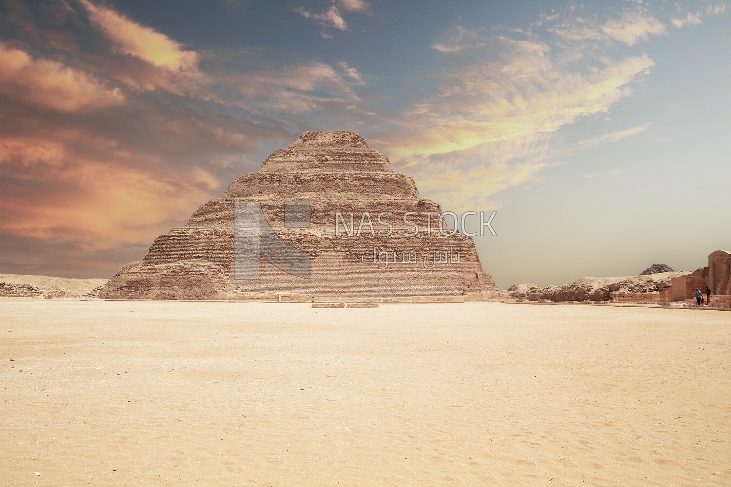 View of Saqqara Cemetery, the largest group of ancient Egyptian tombs, Tourism in Egypt