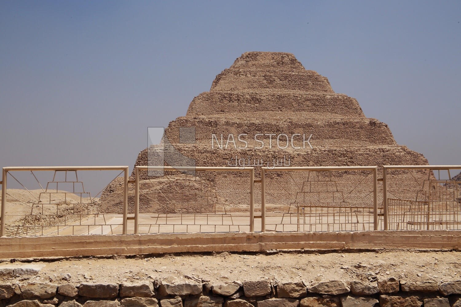 View of Saqqara Cemetery, the largest group of ancient Egyptian tombs, Tourism in Egypt