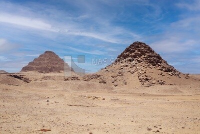 View of Saqqara Cemetery, the largest group of ancient Egyptian tombs, Tourism in Egypt