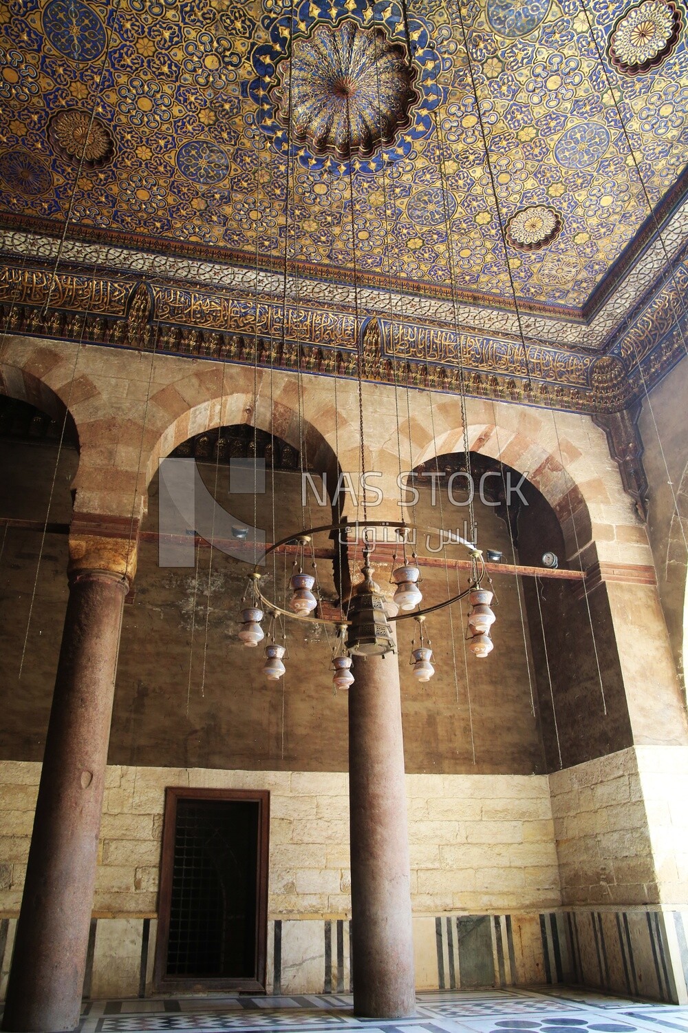 The ceiling of the Mosque-Madrasa of Sultan Barquq, tourism in Egypt,  El-Moez Street, Cairo, Egypt