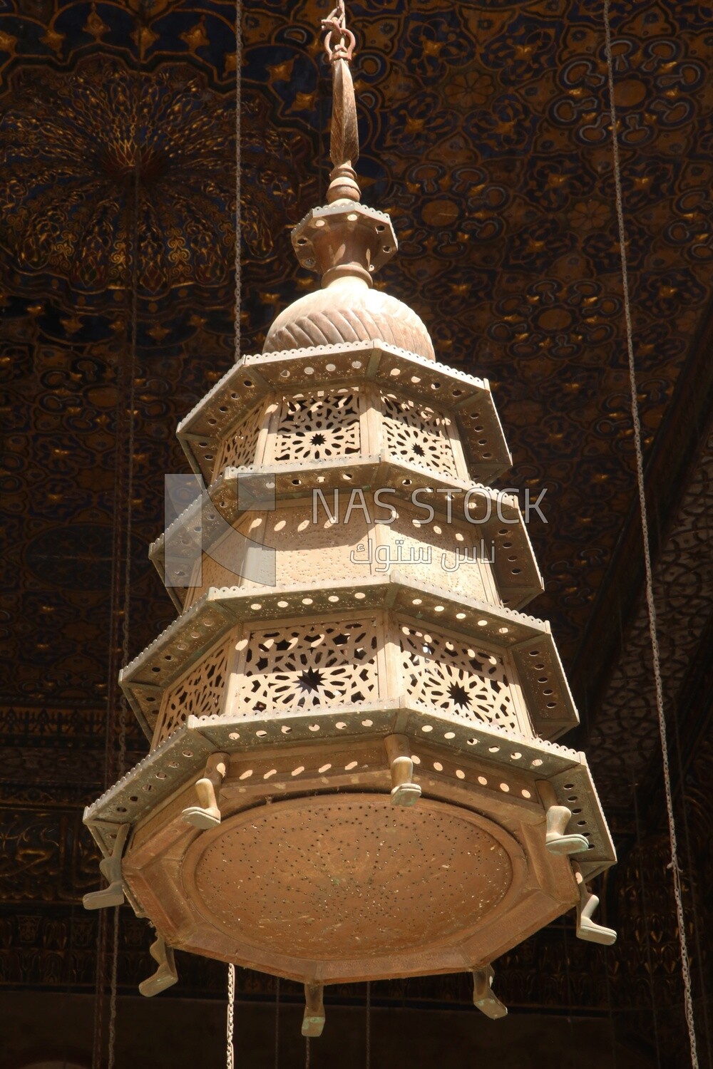 Hanging lamps in Sultan Barquq mosque, tourism in Egypt,  El-Moez Street, Cairo, Egypt