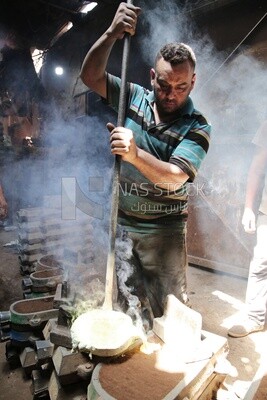 Man working in the casting foundries