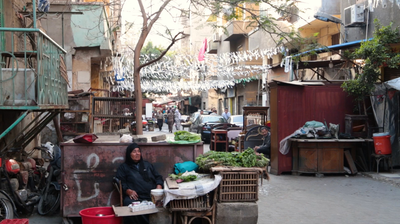 Woman selling vegetables in the street, street, work