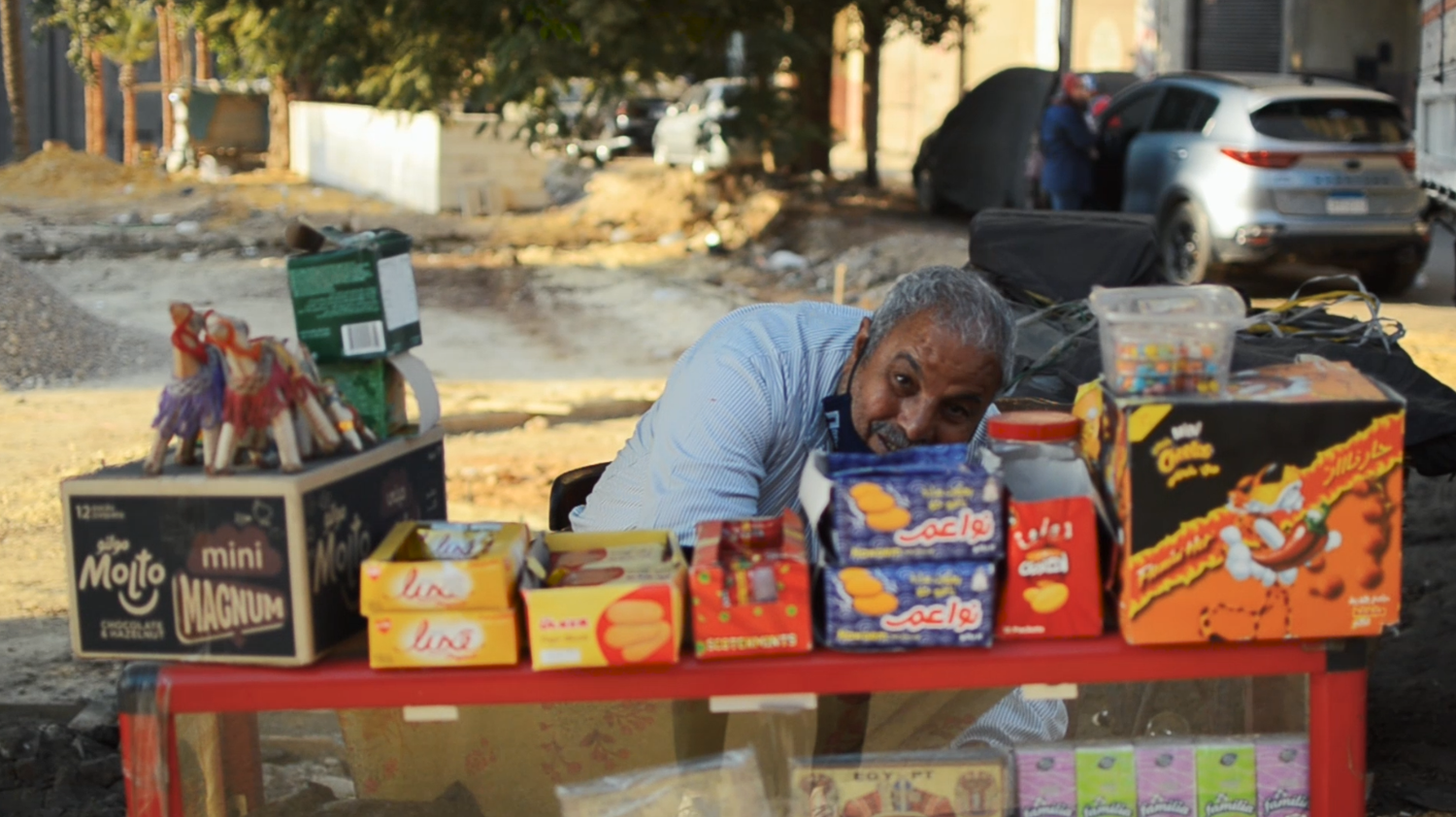 Man sells sweets on the street
