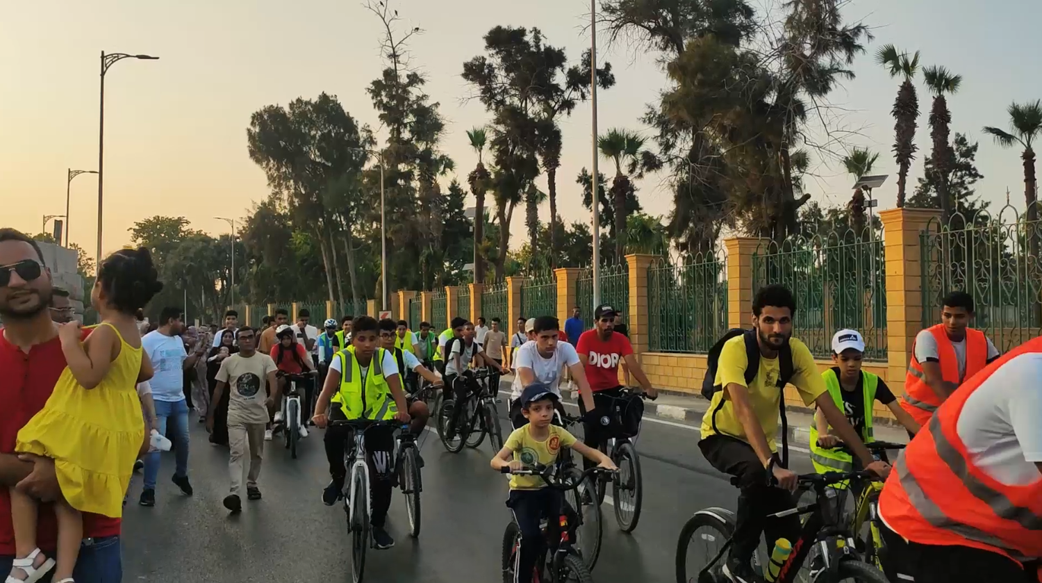 Bicycle marathon in Ismailia Street