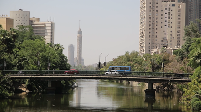 One of the car bridges passing over the Nile River
