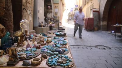 Bazaar for selling souvenirs and gifts on Al Moez Street