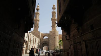 Bab Zuweila is the entrance to Al-Moez Street
