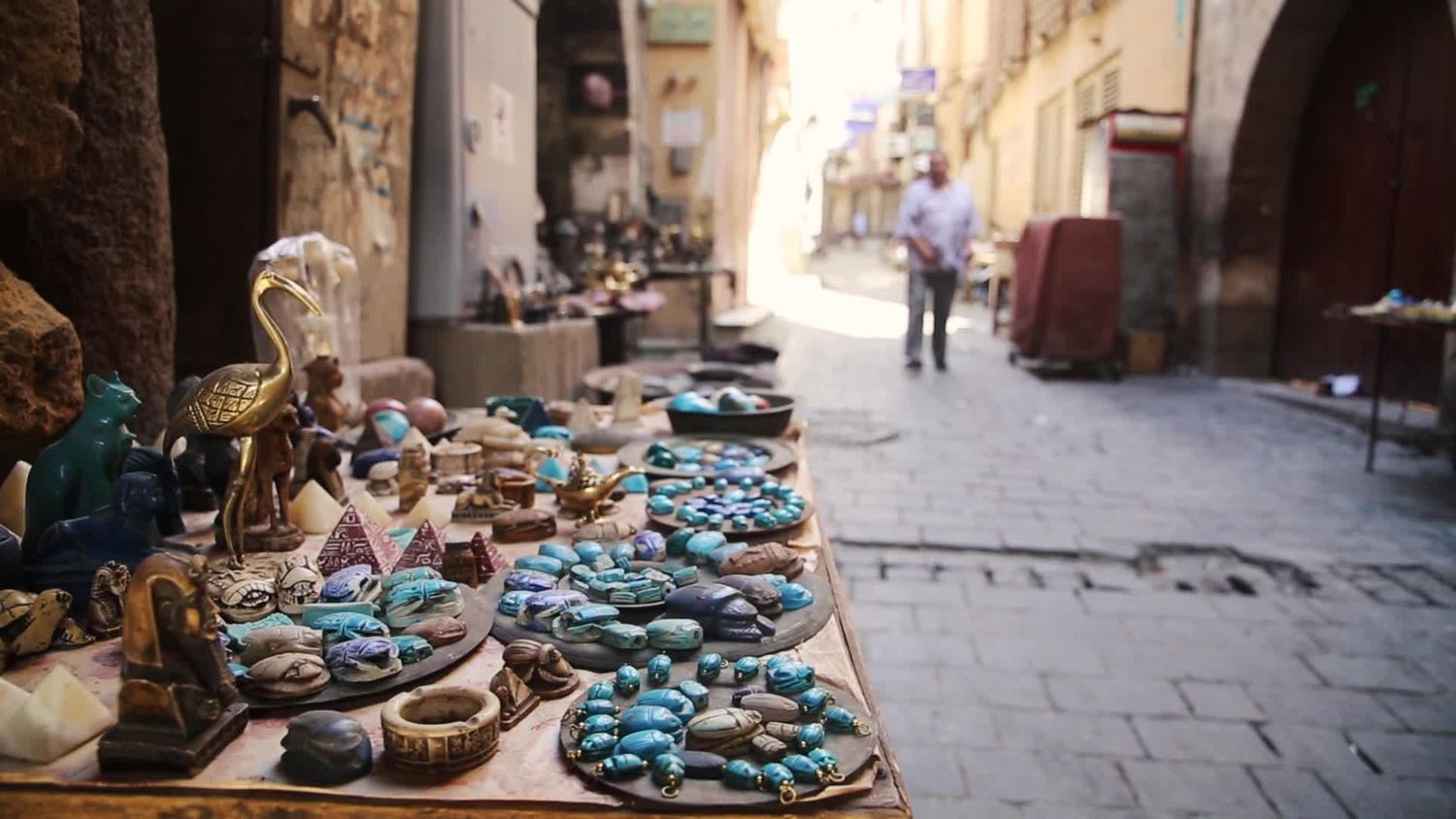 Bazaar for selling souvenirs and gifts on Al Moez Street