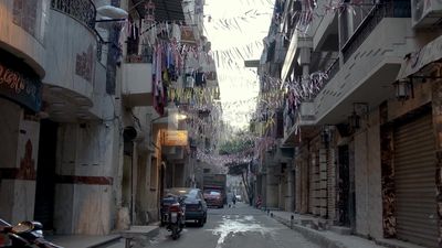 View of a street, street,  decorations, Ramadan Kareem