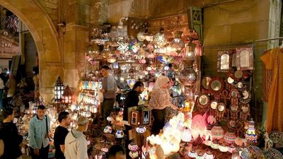 Store in the street sells lanterns, Sayeda Zainab, Ramadan Kareem