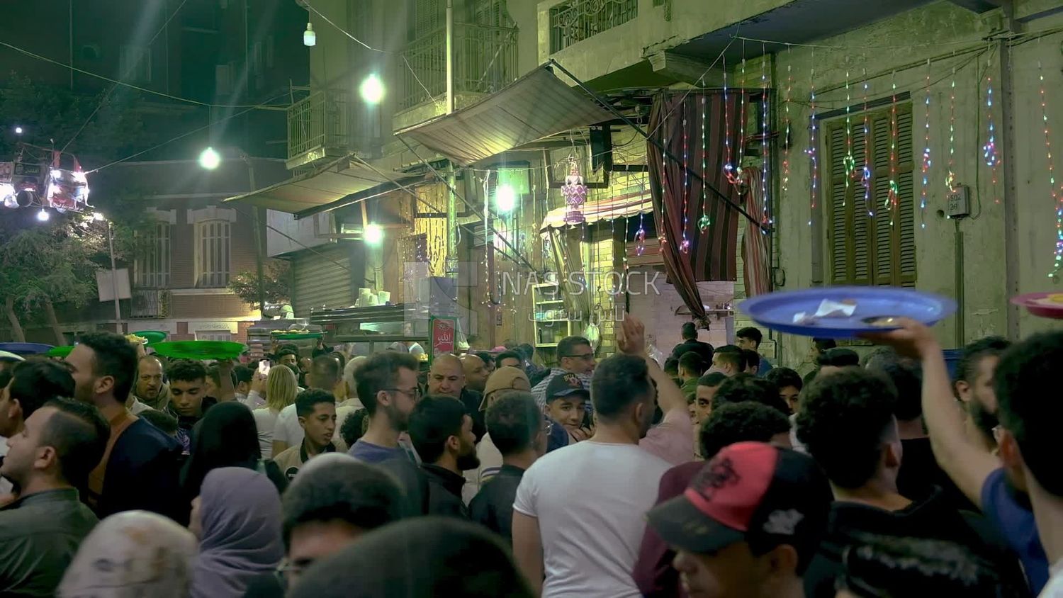 Crowd at the street food cart, traditional breakfast, street food