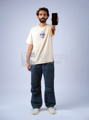 Guy holding a mobile phone