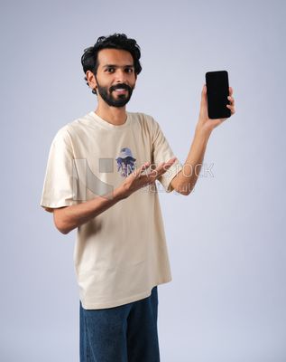 Guy holding a mobile phone