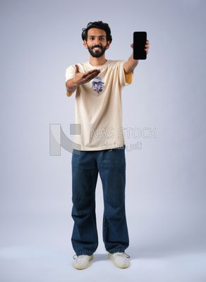 Guy holding a mobile phone