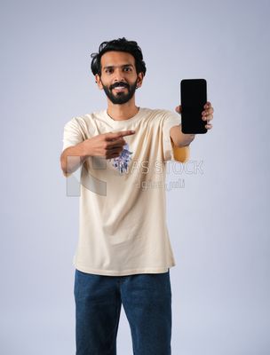Guy holding a mobile phone